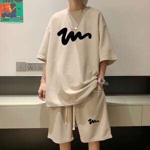 ZT27*P48 短袖短裤套装男夏季潮牌情侣两件套t恤一套搭配帅气衣服图片