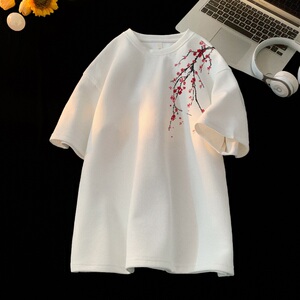 TC72*P25 新中式衣服t恤男女夏季大码风潮流短袖华夫格半袖体恤图片
