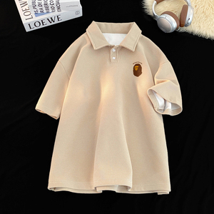 TL40*P35 华夫格重磅POLO衫短袖男士夏季新款潮牌宽松翻领休闲T恤图片