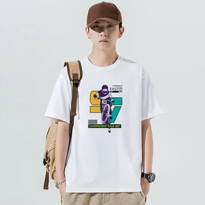 T148*P20短袖T恤男夏季新款宽松百搭上衣服韩式半袖体恤潮牌衣服,夏天穿浅色系的衣服搭配口红图片