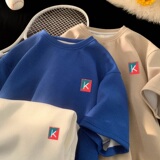 TC27*P22华夫格男女t恤夏季短袖宽松大码体恤美式潮流半袖上衣服，男装T恤，星座414A-2（原B215-2）