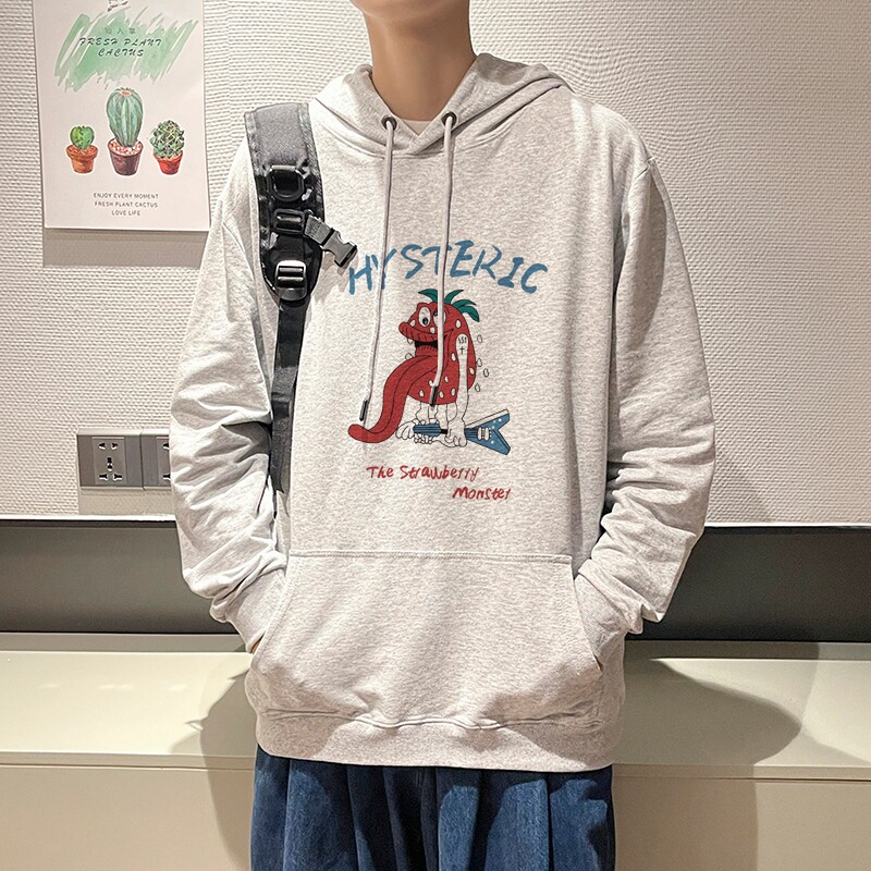 7021*P45 港风连帽卫衣男秋季潮ins大码衣服美式高街潮牌休闲外套图片