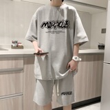 ZT29*P48短袖短裤套装男夏季潮牌美式两件套t恤一套搭配帅气衣服，男装休闲套装，星座414A-2（原B215-2）