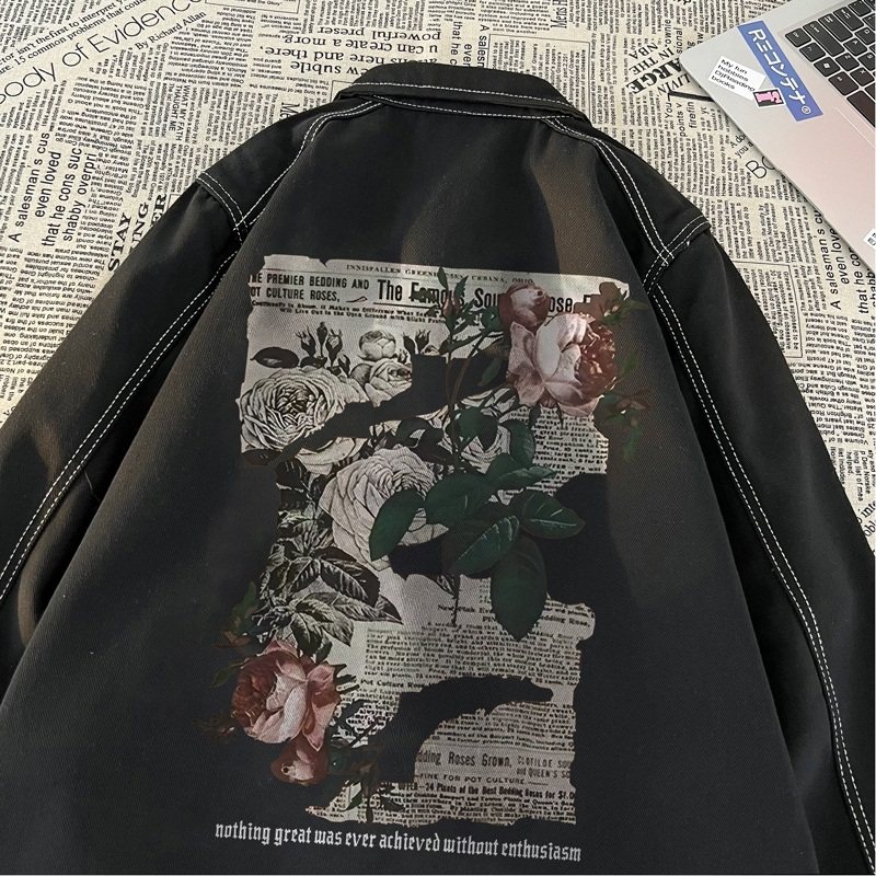 N01*P58牛仔外套男秋季复古痞帅夹克ins潮牌青少年百搭翻领上衣,男装夹克,星座414A-2（原B215-2）