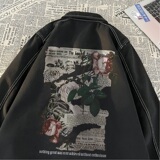 N01*P58牛仔外套男秋季复古痞帅夹克ins潮牌青少年百搭翻领上衣，男装夹克，星座414A-2（原B215-2）