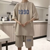 ZT39*P48华夫格短袖t恤男女夏季套装学生一套搭配帅气男装两件套，男装休闲套装，星座414A-2（原B215-2）