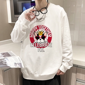 6115*P35美式高街纯棉圆领卫衣男生春秋款百搭上衣秋季情侣外套潮