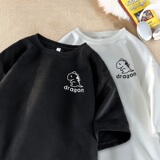 TF25*P26美式高街麂皮绒T恤短袖男女夏季港风潮牌ins宽松情侣上衣，男装T恤，星座414A-2（原B215-2）