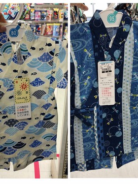 日本男童甚平纯棉短袖短裤汗蒸服
