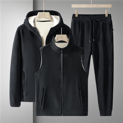 【官网热销】中老年休闲德绒套装