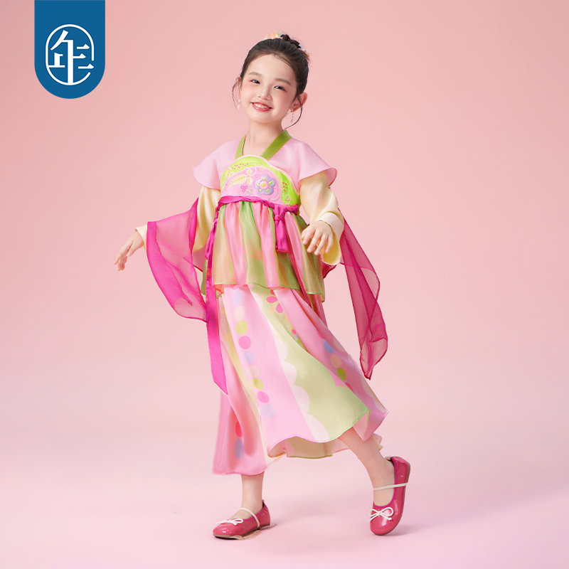 年衣童装汉服裙女童25年秋季新款中式国风改良汉服长袖连衣裙礼服