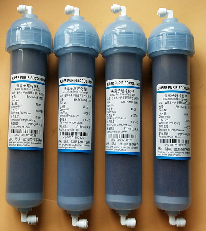 新款实验室超纯水机透明超纯水树脂柱超纯化柱可拆装树脂离子滤芯