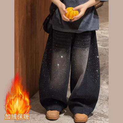 男童女童加绒裤子冬季加厚