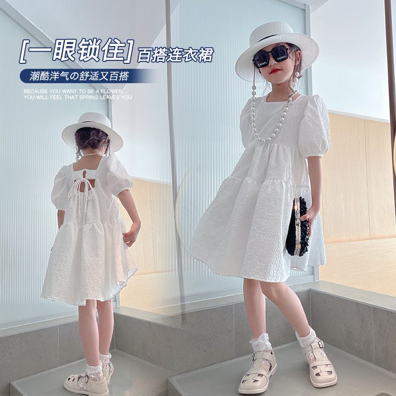 女童连衣裙夏装泡泡袖公主裙