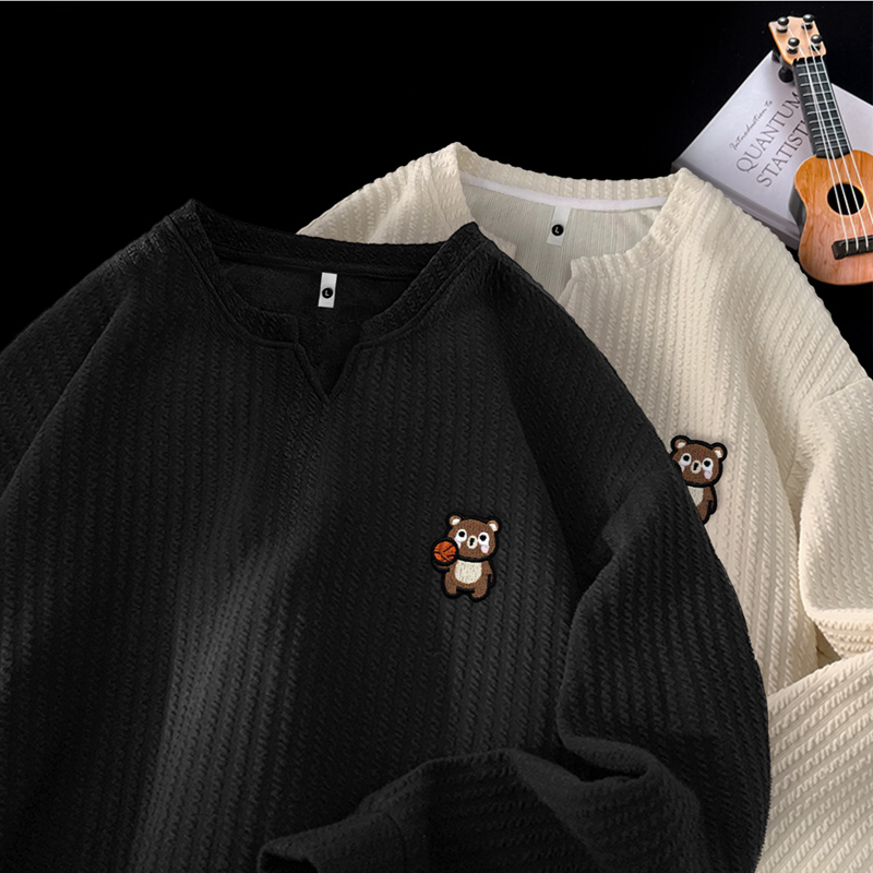 长袖T恤男女春秋季高级感肌理感打底衫叠穿内搭卫衣VW274P28，男装T恤，星座414A-3（原B215-3）