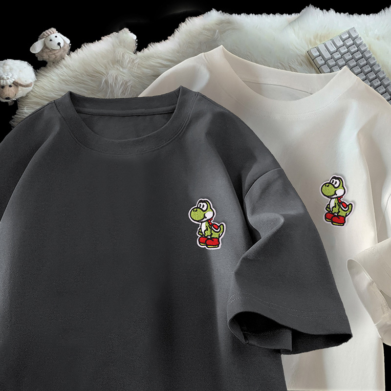 250克2025刺绣夏季新款短袖t恤纯棉半袖男女同款DT261P28控40，商品下架区商品下架区，星座414A-3（原B215-3）