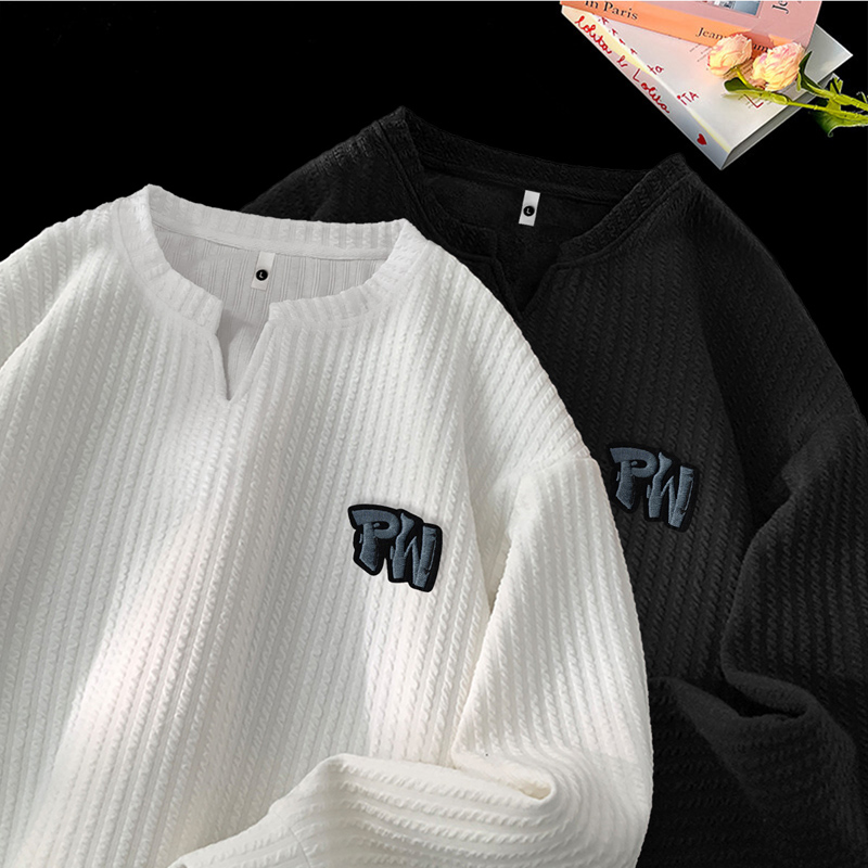 长袖T恤男女春秋季高级感肌理感打底衫叠穿内搭卫衣VW257P28，男装T恤，星座414A-3（原B215-3）