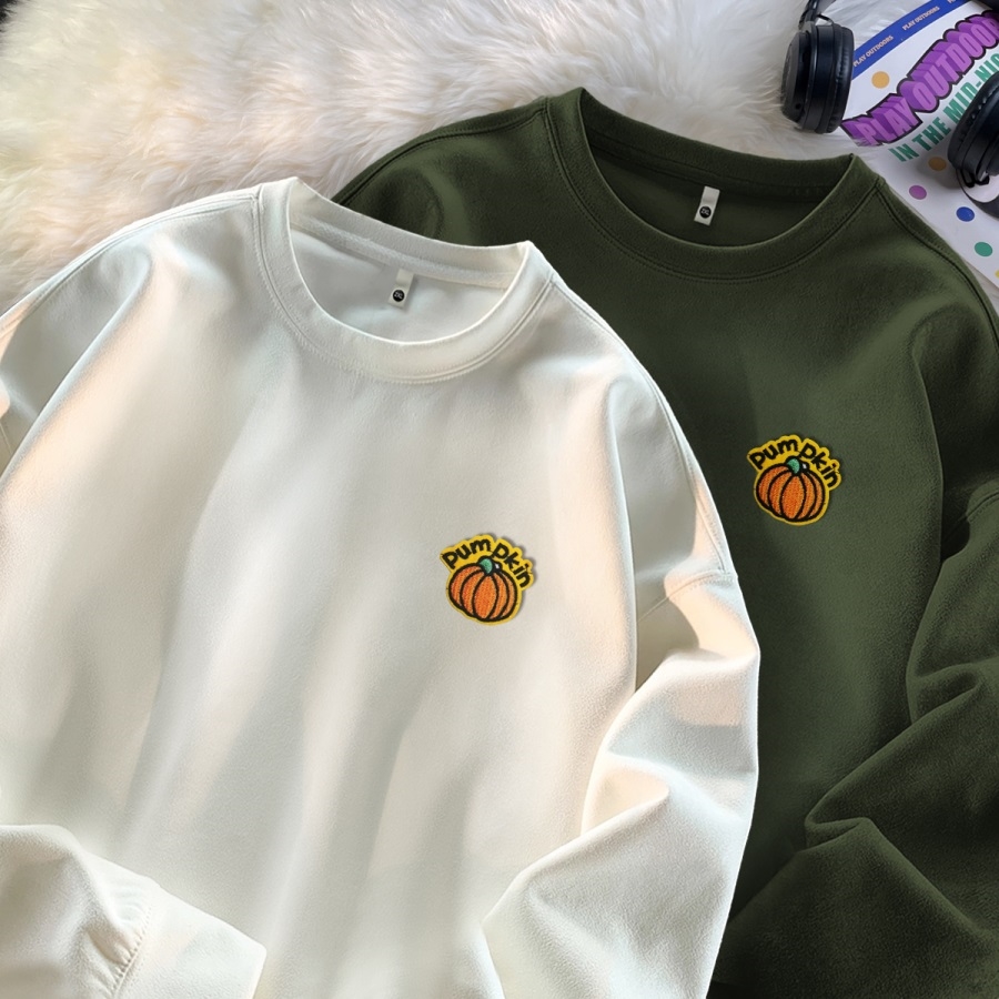 重磅麂皮绒圆领卫衣男秋季美式宽松纯色帽衫外套男长袖GW110P35，女装短外套，星座414A-3（原B215-3）