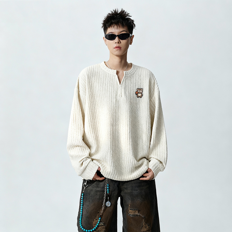 长袖T恤男春秋季高级感肌理感打底衫叠穿内搭卫衣VW274P28控45，男装T恤，星座414A-3（原B215-3）