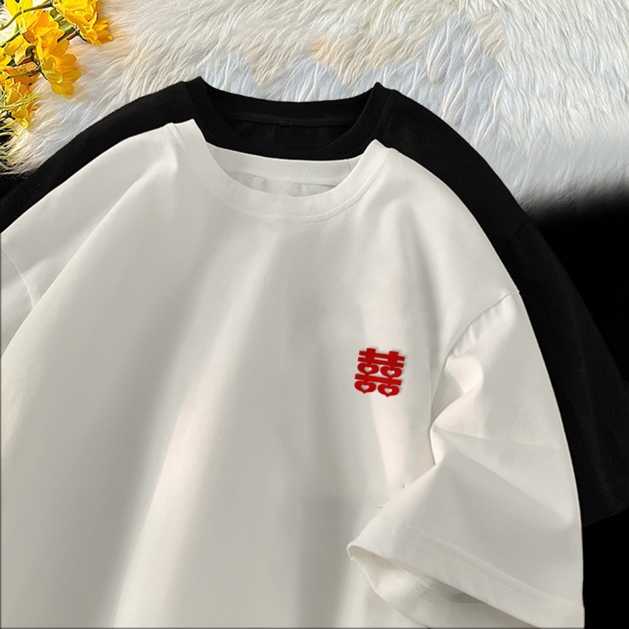 拍结婚领证登记照情侣装夏季2025新款纯棉短袖T恤DT520P28控40，男装T恤，星座414A-3（原B215-3）