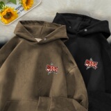 麂皮绒克重400重磅秋冬季刺绣连帽落肩大码卫衣男GM145P50控65，男装卫衣，星座414A-3（原B215-3）