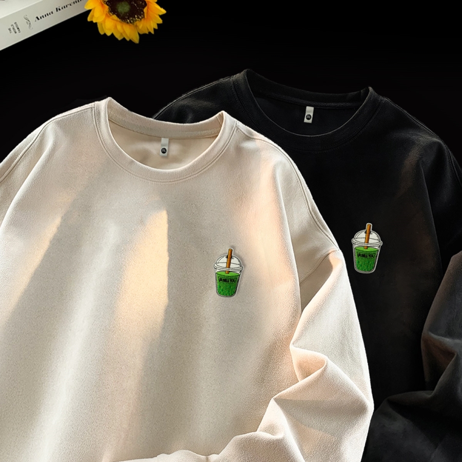 刺绣麂皮绒卫衣男潮牌宽松套头长袖美式休闲上衣服GW156P35控50，男装卫衣，星座414A-3（原B215-3）