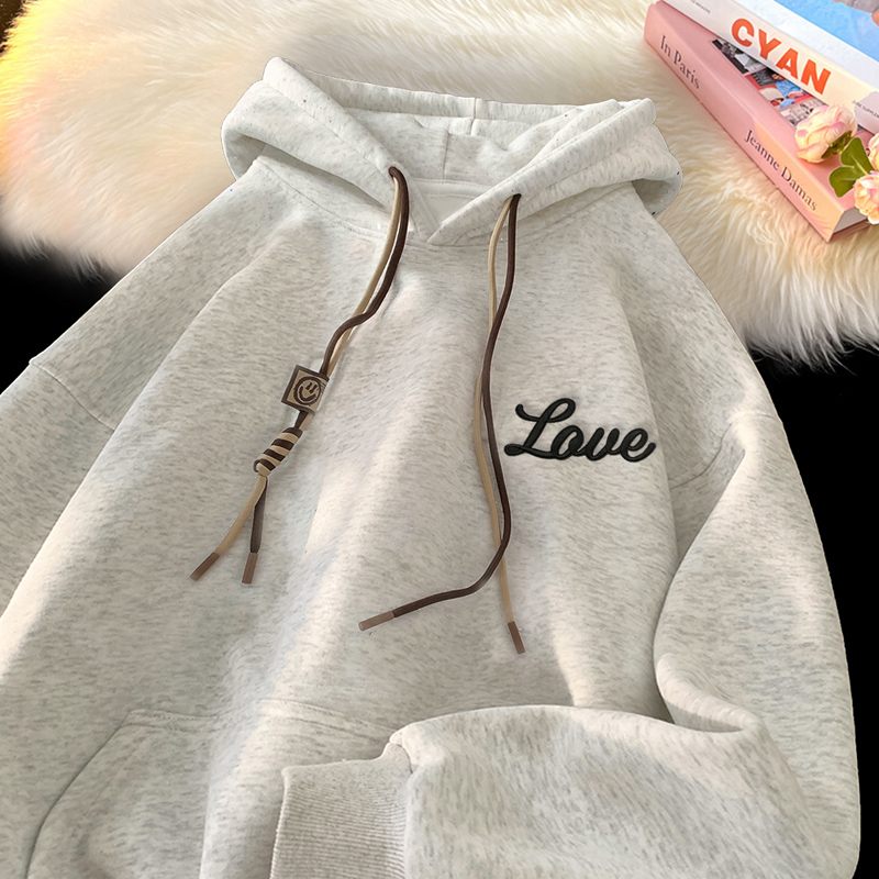 刺绣字母秋季连帽卫衣嘻哈街头潮牌宽松帽衫上衣服LW283P55控75，男装卫衣，星座414A-3（原B215-3）