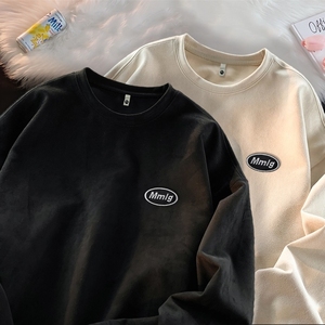 美式复古麂皮绒重磅卫衣男款春秋青少年宽松秋装GW080 P35控55,男装卫衣,星座414A-3（原B215-3）