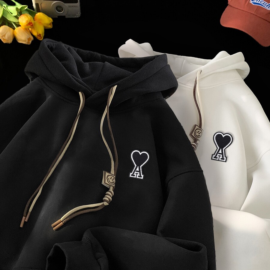 刺绣字母秋季连帽卫衣嘻哈街头潮牌宽松帽衫上衣服LW232P55控75,男装卫衣,星座414A-3（原B215-3）