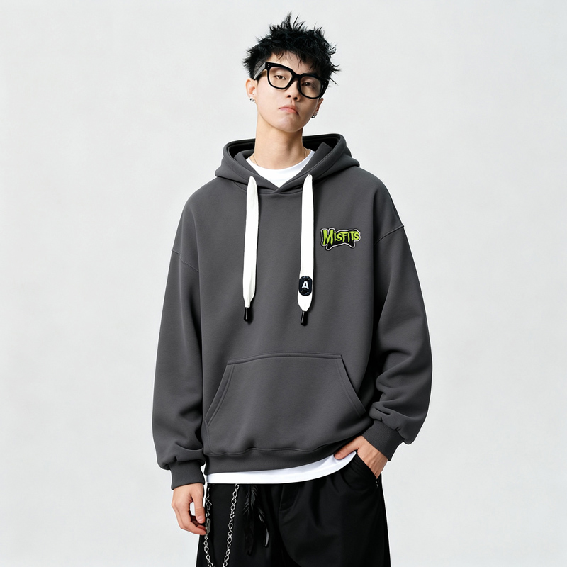 刺绣字母秋季连帽卫衣嘻哈街头潮牌宽松帽衫上衣服AW014P55控75，男装卫衣，星座414A-3（原B215-3）