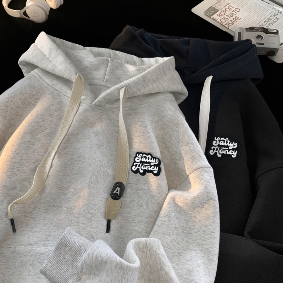 刺绣字母秋季连帽卫衣嘻哈街头潮牌宽松帽衫上衣服AW233P55控75，男装卫衣，星座414A-3（原B215-3）