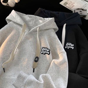 刺绣字母秋季连帽卫衣嘻哈街头潮牌宽松帽衫上衣服AW233 P55 控75图片