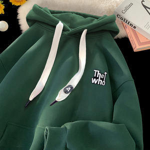 刺绣字母秋季连帽卫衣嘻哈街头潮牌宽松帽衫上衣服AW254 P55 控75图片