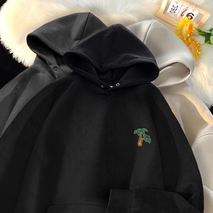 麂皮绒圆领卫衣男春秋款刺绣上衣2026新款美式外套GM200 P50 控75，女装短外套，星座414A-3（原B215-3）