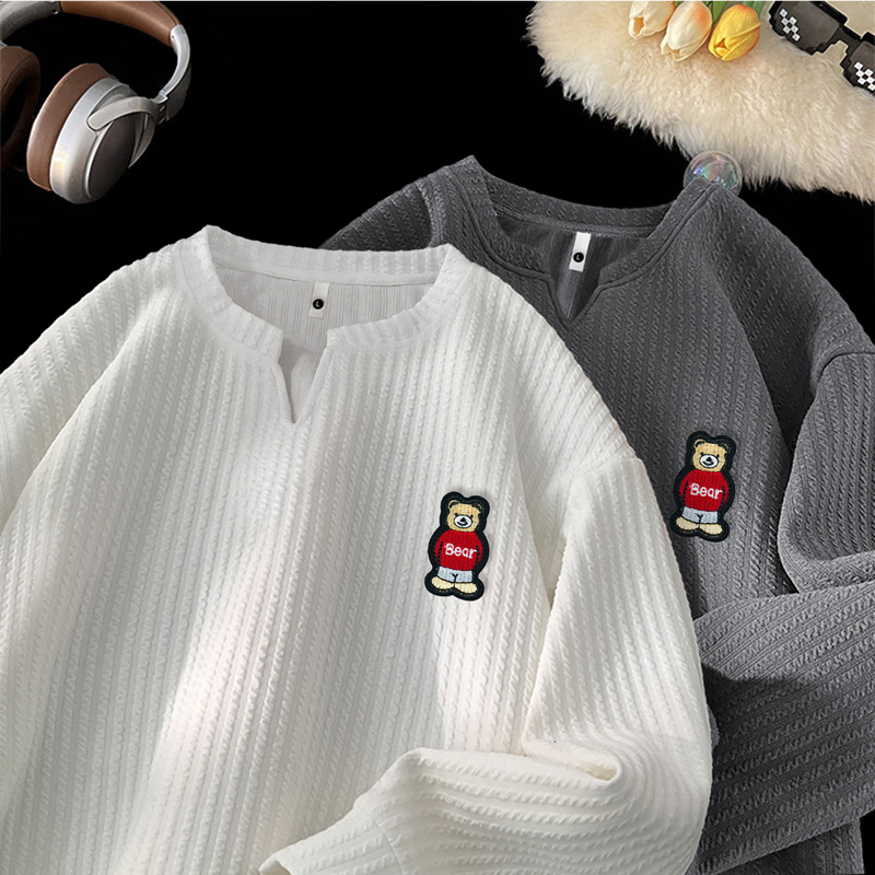 长袖T恤男女春秋季高级感肌理感打底衫叠穿内搭卫衣VW264P28，男装T恤，星座414A-3（原B215-3）