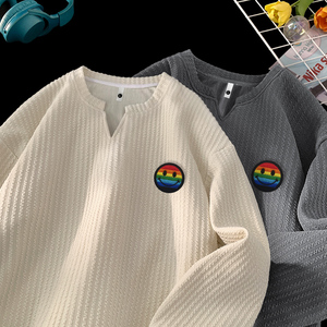 长袖T恤男女春秋季高级感肌理感打底衫叠穿内搭卫衣 VW027 P28，男装T恤，星座414A-3（原B215-3）