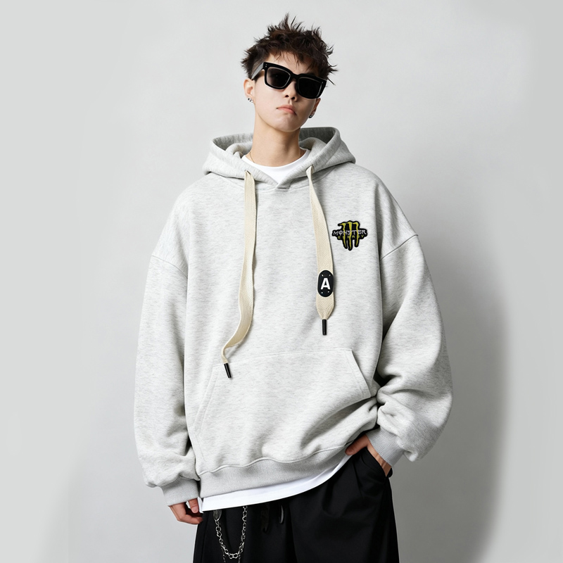 刺绣字母秋季连帽卫衣嘻哈街头潮牌宽松帽衫上衣服AW012P55控75，男装卫衣，星座414A-3（原B215-3）