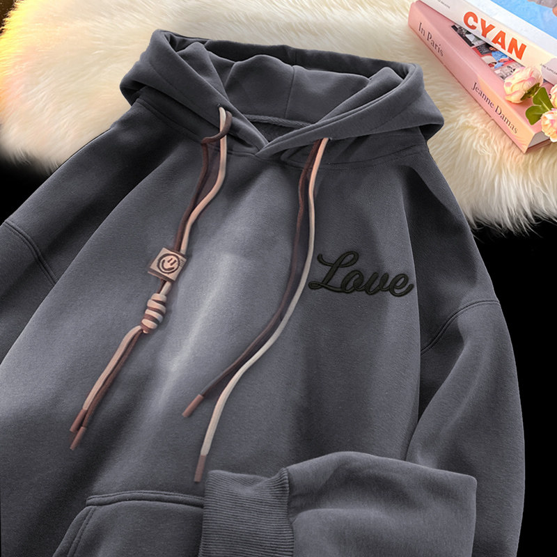 刺绣字母秋季连帽卫衣嘻哈街头潮牌宽松帽衫上衣服LW283P55控75,男装卫衣,星座414A-3（原B215-3）