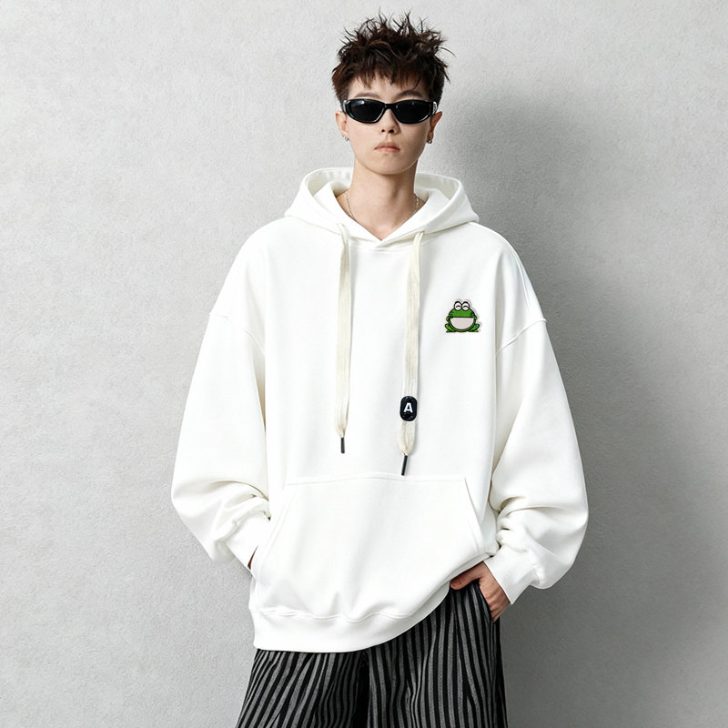 刺绣字母秋季连帽卫衣嘻哈街头潮牌宽松帽衫上衣服AW033P55控75,男装卫衣,星座414A-3（原B215-3）