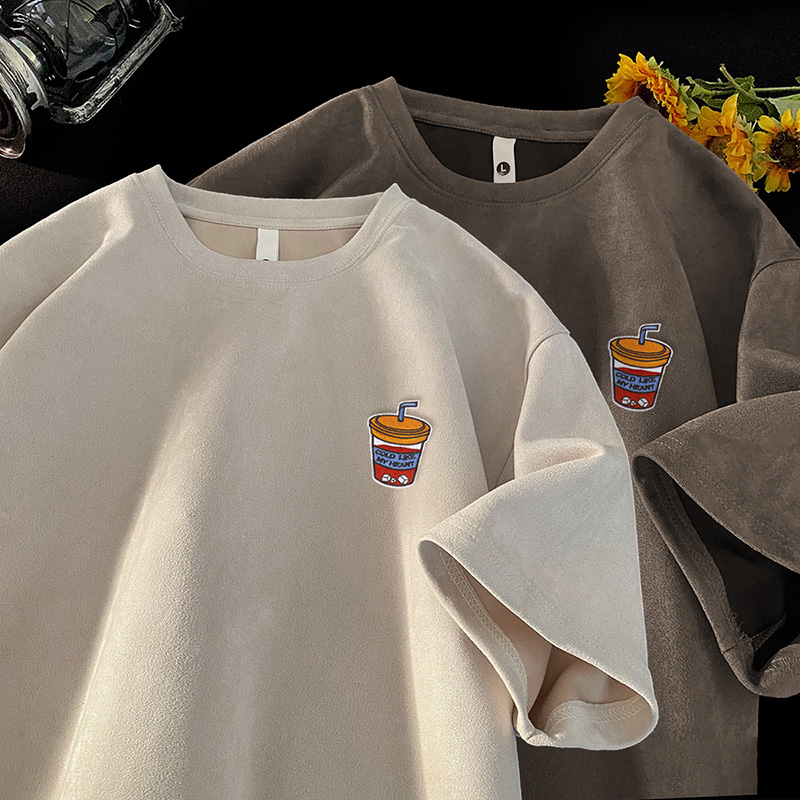 T恤男款夏季麂皮绒美式复古短袖大码潮牌宽松体恤GT235P28控40，商品下架区商品下架区，星座414A-3（原B215-3）