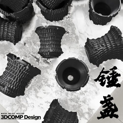 锤盏素里盆风格潮流块根盆潮植3D打印透气花盆多肉龙舌兰块根花盆