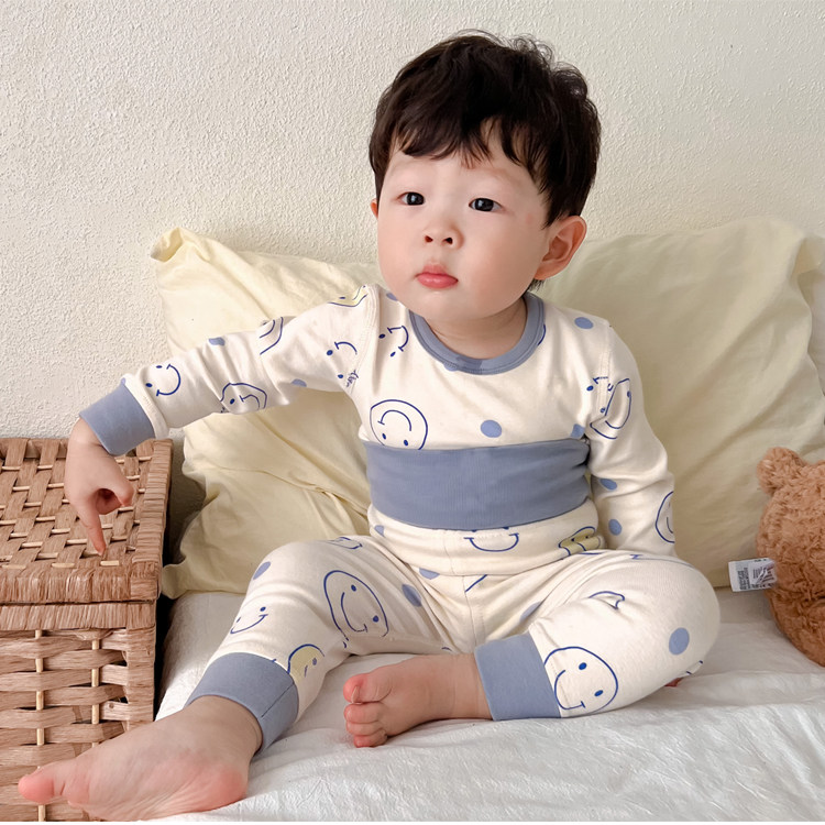 护肚子神器儿童睡觉宝宝秋衣秋裤套装宝宝家居服无骨婴幼儿睡衣