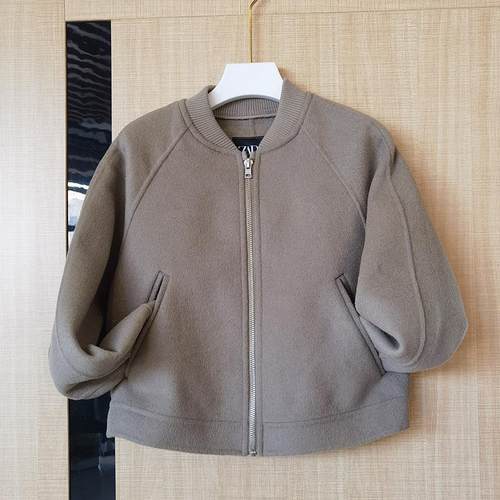 双面呢春秋棒球领大口袋夹克外套