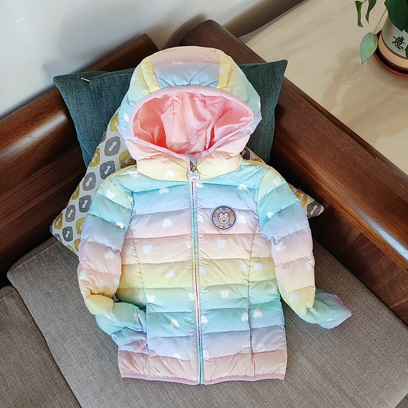 短款保暖女童卡通羽绒服白鹅绒