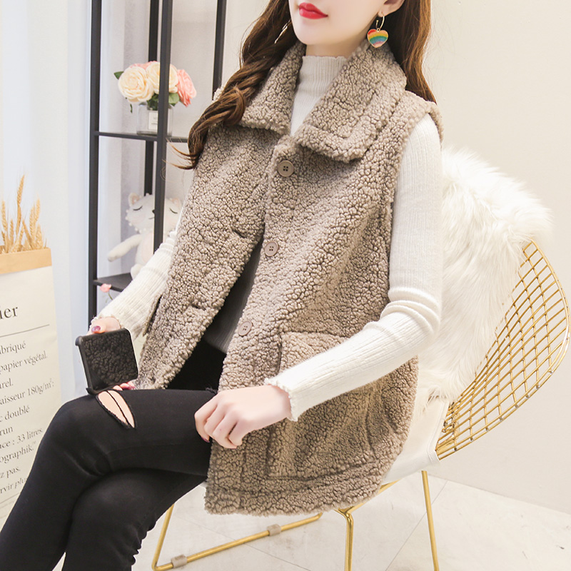 羊羔绒秋冬新款韩版外穿马甲背心