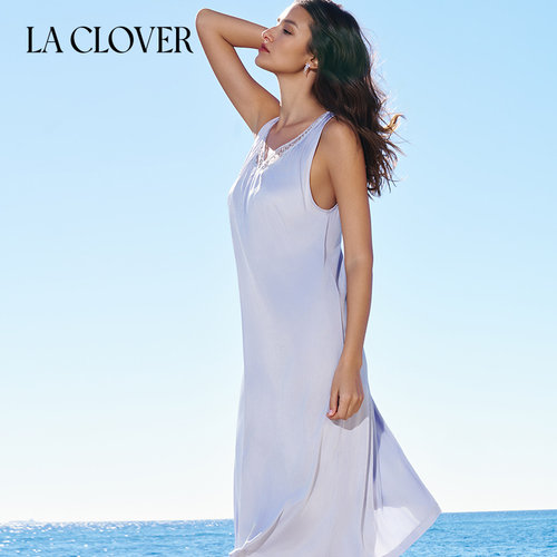 【26春夏】兰卡文(LA CLOVER)花影成诗宽肩睡裙家居服LC44AAZ1