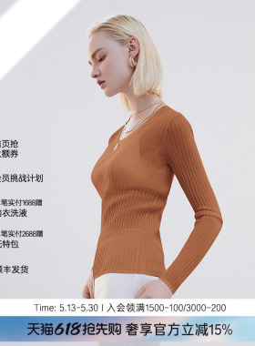 BeChic 映像系列纯色可外穿长袖圆领打底衫BC72AT1