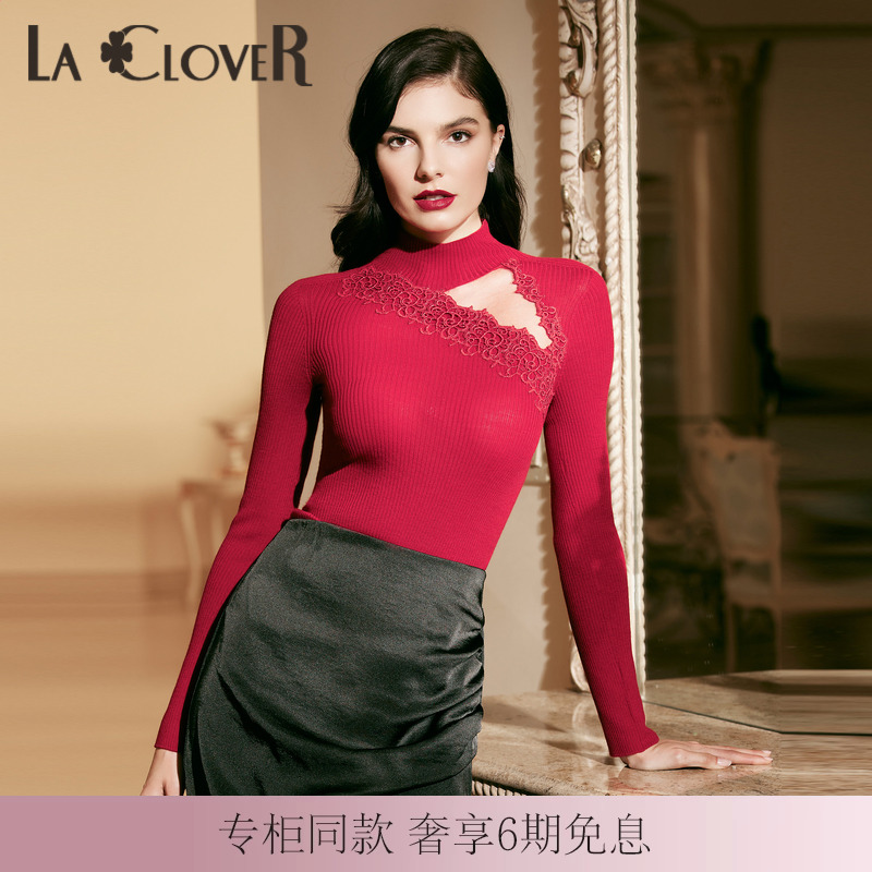 【新品】LACLOVER兰卡文秋梦轻浅小高领长袖羊毛衫可外穿LC72TH3