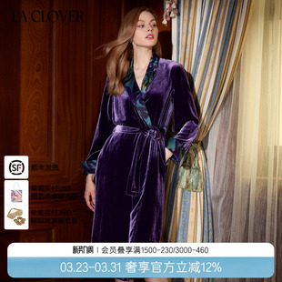 兰卡文花影漫游系列长款 睡袍睡衣浴袍LC48WF1