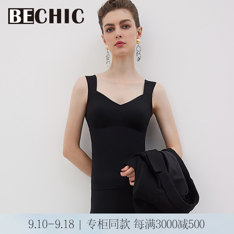 【新品】BECHIC0触感系列带杯背心打底外穿上衣内搭BC71BT1
